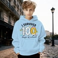thumbnail image 2 of 100 Days of School Preppy Hoodie for Kids - Boys Girls Letter Graphic Long Sleeve Back to School Sweatshirt, 2 of 4