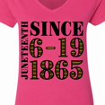 thumbnail image 4 of Inktastic Juneteenth Since 6-19-1865 Women's V-Neck T-Shirt, 4 of 5
