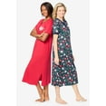 thumbnail image 3 of Dreams & Co. Plus Size 2-Pack Long Henley Sleepshirt, 3 of 5
