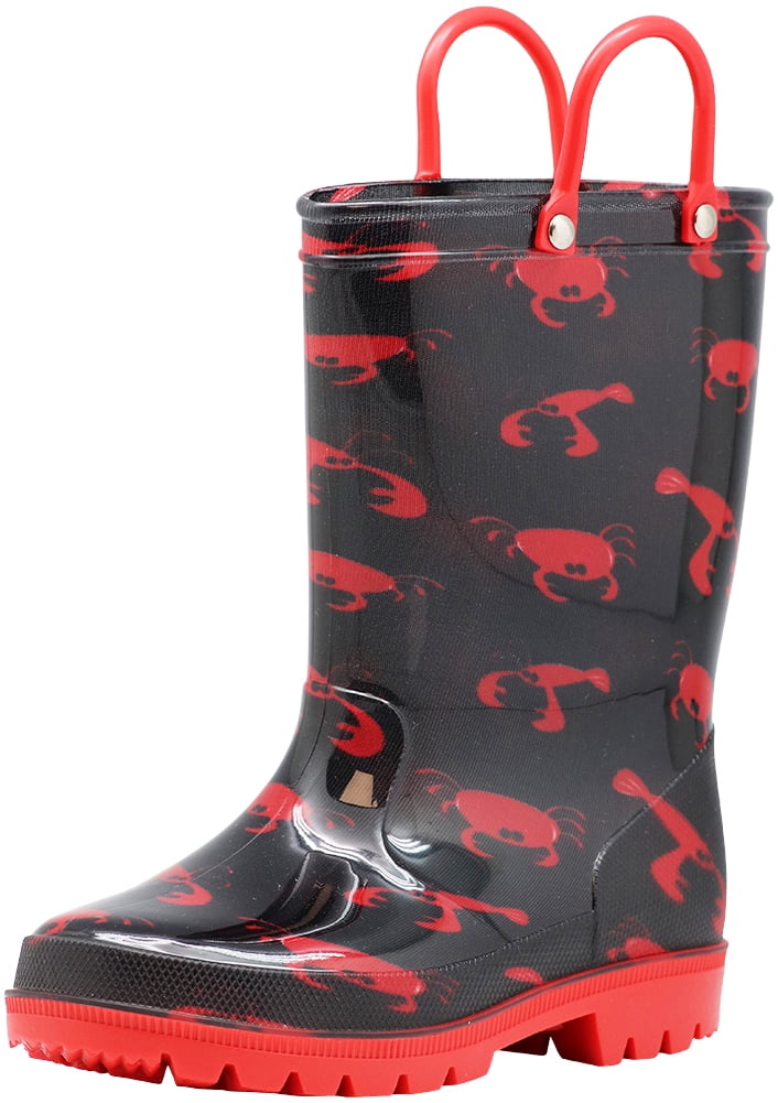 Solid /& Printed Rainboots NORTY Waterproof Rubber Rain Boots for Girls /& Boys Toddlers /& Big Kids