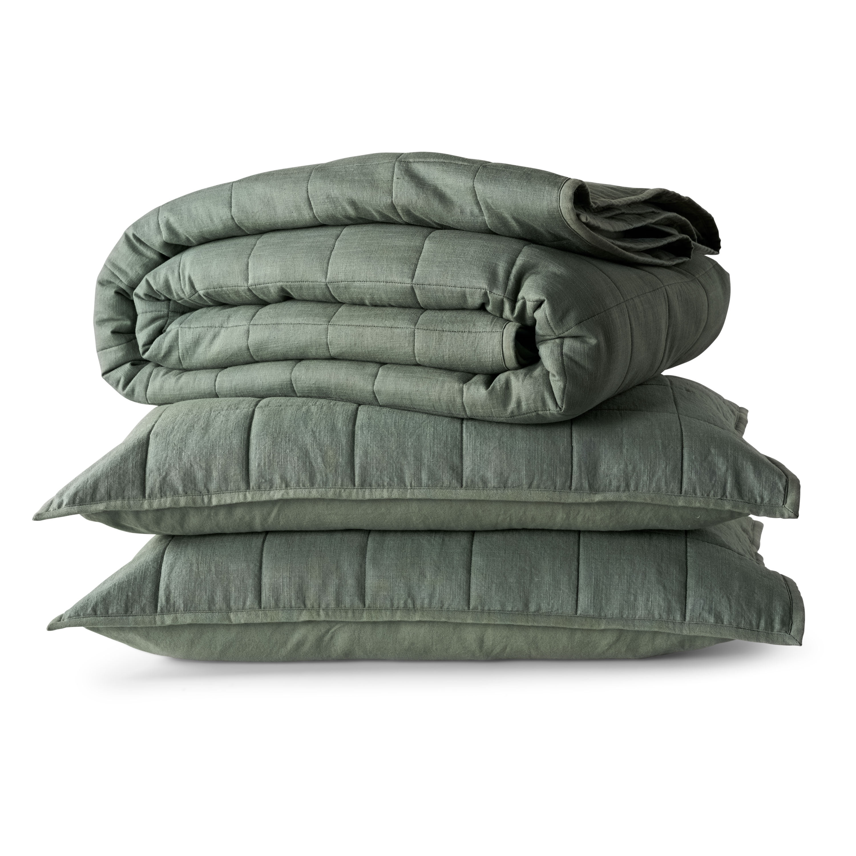 Allswell Cotton Linen Blend Quilt Set, Flagstone, King/California King