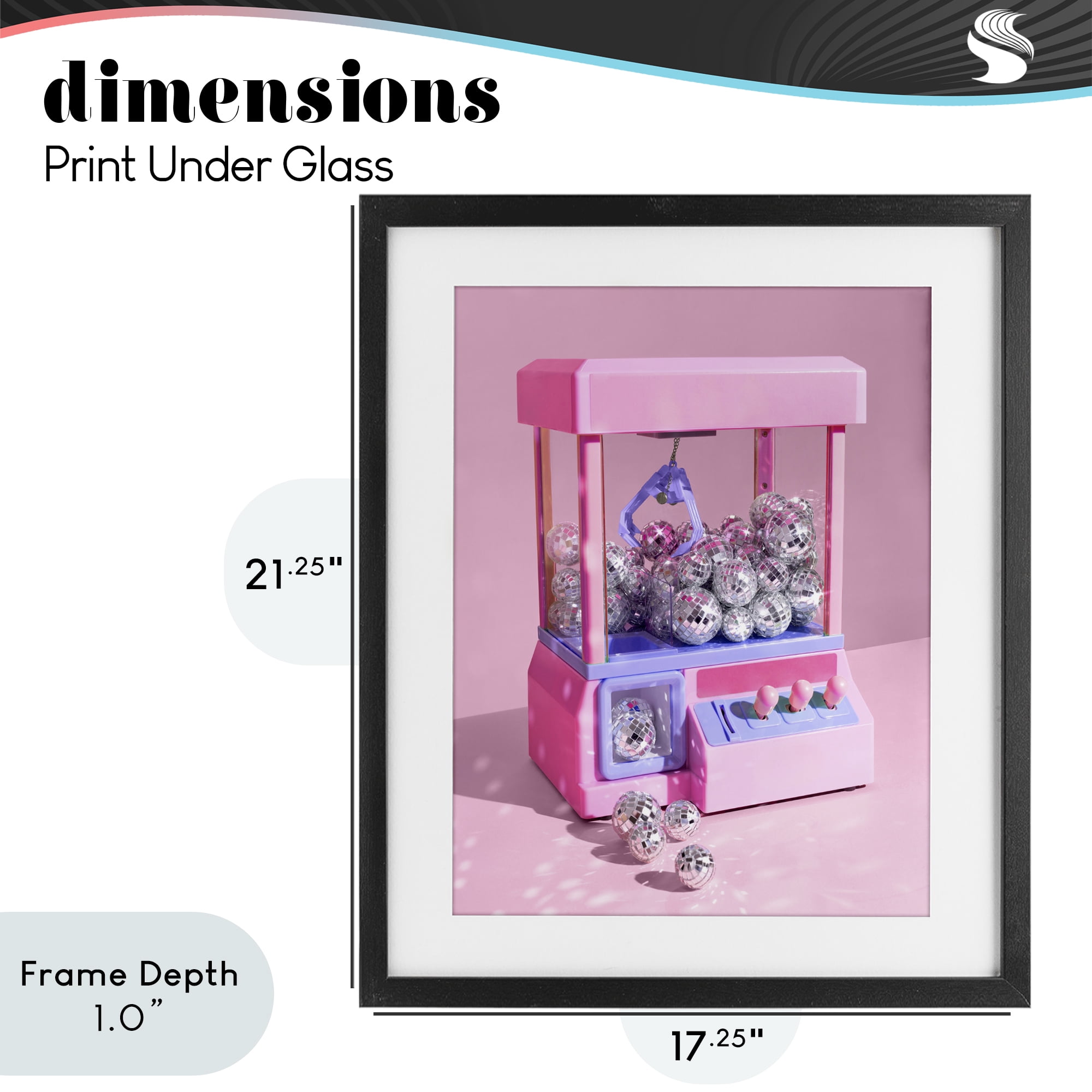 Stupell Industries Disco Ball Claw Machine Black Framed Print Under Glass, design by LISH Creative
