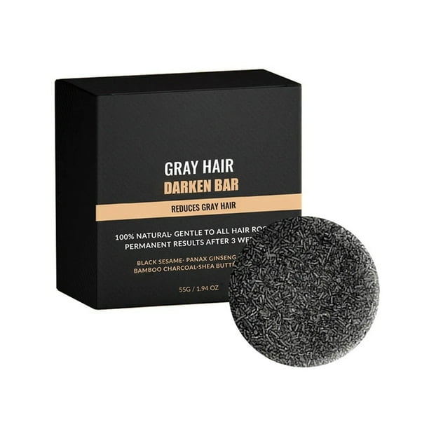 Jabón en barra para cubrir canas, champú para oscurecer el cabello natural, jabón para cubrir canas, barra para revertir cabello canoso, champú natural rápido para oscurecer el cabello blanco, jabón p