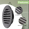thumbnail image 3 of Rejilla de ventilación de soffit redonda, cubierta de ventilación de pared de aleación de aluminio para escape negra de 7 pulgadas, 3 of 7