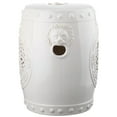 thumbnail image 3 of Safavieh Flower Drum Indoor/Outdoor Garden Patio Stool, Cream, 3 of 4