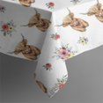 thumbnail image 4 of White Highland Cow Flower Pattern Rectangle Tablecloth 60"x120",Waterproof Polyester Rectangle Table Cloth, Wipeable Spillproof Polyester Tablecloth for Dining, Camping, Indoor and Outdoor, 4 of 6