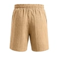 thumbnail image 5 of FINALGANG Mens Elastic Drawstring Jacquard Knit Label Patch Casual Shorts Summer Daily Loose Fit Soft Breathable Side Pocket Walking Bottoms For Men Gold XXL, 5 of 6