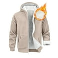 thumbnail image 2 of Men's Casual Fleece Sherpa Lined Zip Up Hoodie Thick Sherpa Lined Winter Pullover 2025 Fall Winter Hooded Sweatshirt, 2 of 8