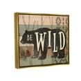 thumbnail image 3 of Stupell Be Wild Aztec Pattern Bear Silhouette Animals & Insects Painting Gold Floater Framed Art Print Wall Art, 3 of 6