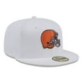 thumbnail image 3 of Men's New Era  White Cleveland Browns Omaha 59FIFTY Fitted Hat, 3 of 6