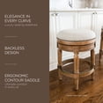 thumbnail image 2 of Maven Lane Pullman Backless Bar Stool in Weathered Oak Finish w/ Sand Color Fabric Upholstery, 2 of 6