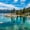 Green Lake Tahoe, variant on Elephant Stock Yosemite Park Sunset Wall Art - Horizontal Multi Panel Canvas - Living Room Wall Decor - Nature Multi Panel - Orange And Blue Decor - 36" x 22"