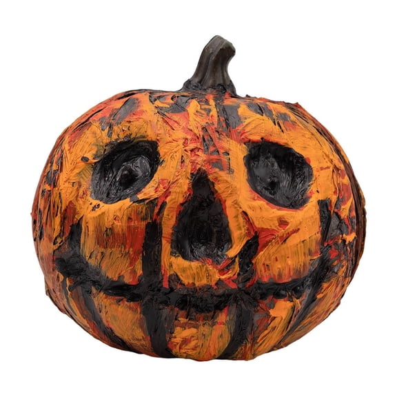 Aximioll Halloween Scary Pumpkin Ornaments  Textured Look with Eerie Glow, Halloween Decorations for Snack Tables, Dessert Stations & Halloween Party Setups for Holiday Parties with spooky setups
