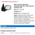 thumbnail image 2 of Right Passenger Side Mirror - Compatible with 2003 - 2006 Chevy Avalanche 1500 2004 2005, 2 of 2
