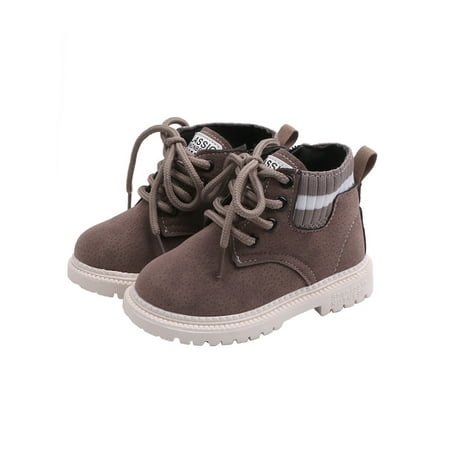 

Fangasis Boys & Girls Breathable Lace Up Booties School Lightweight Low Heels Casual Shoes Non-slip Round Toe