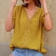 thumbnail image 4 of Top De Encaje De Verano,Camiseta De Manga Corta Para Mujer Top De Encaje De Verano Camiseta Con Cuello En V De Verano Innovación Moderna, 4 of 7