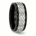 thumbnail image 4 of Bague Rainurée IP Noire Brossée en Acier Inoxydable 9.5 Taille, 4 of 6