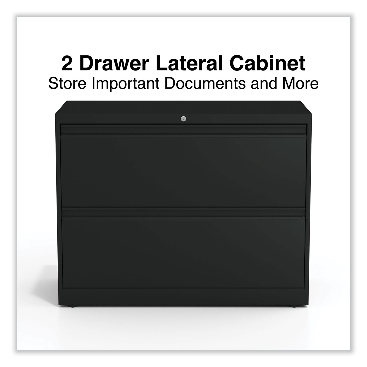 Alera Lateral File, 2 Legal/Letter-Size File Drawers, Black, 36" x 18.63" x 28" - image 2 of 7