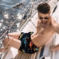 thumbnail image 2 of luoweisi Men's Beach Shorts Quick Dry Swim Trunks with Mesh Lining Cartoon Dinosaur S, 2 of 5