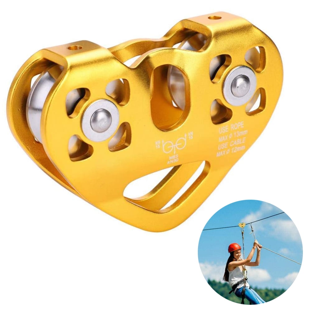 Pulley Tandem Speed Dual Trolley Rescue Climbing Dual Pulley with Ball ...