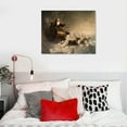 thumbnail image 5 of ONETECH  AnyDesign Christmas Canvas Wall Art Prints Large Vintage Santa Claus with Reindeer Sleigh Art Poster Xmas Wall Decor for Gallery Living Room Bedroom  16x12in, 5 of 6
