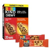 KIND Chewy Granola Bars, Variety Pack,  Gluten Free Bars,  16.2 oz Box (20 Bars)