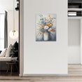 thumbnail image 4 of Flower Bathroom Wall Art Floral Pictures Wall Decor Rustic Bouquet Canvas Teal Blossom Print Artwork Home Decorations for Living Room Bedroom Office Framed 12"x16", 4 of 6
