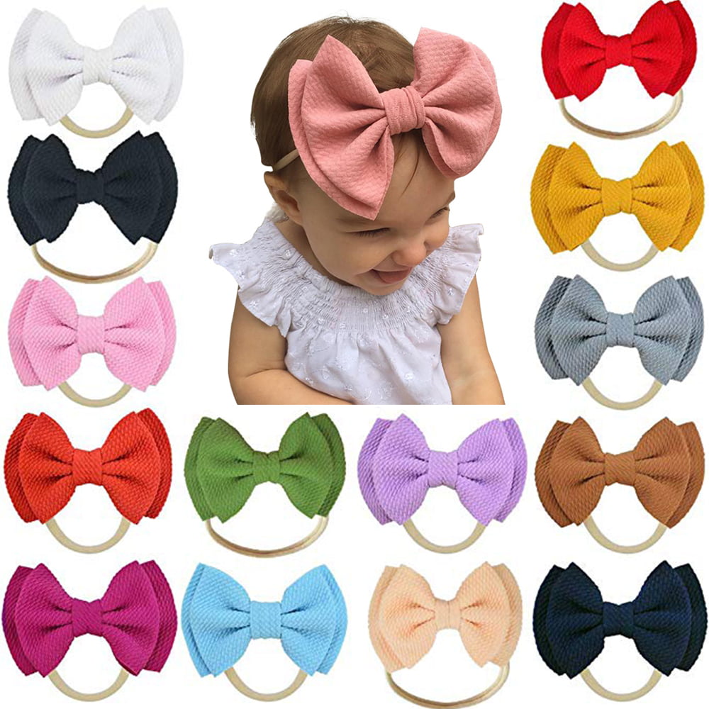14PCS Headband Kids Girl Baby Toddler Bow Flower Hair Band AccessoriesHeadwear X 
