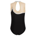 thumbnail image 4 of Manyakai Kids Girls Sleeveless Color Block Keyhole Back Gymnastics Dance Leotard with V-front Silver 12, 4 of 5