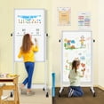 thumbnail image 5 of Maxtek Rolling White Board, 48 x 24 Height Adjustable Whiteboard on Wheels, Large Magnetic Standing Mobile Easel Board, Double-Sided with Stand for Office, Home, and Classroom, 5 of 7