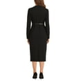 thumbnail image 3 of INSPIRE CHIC Work Sheath Dress for Women's Stand Collar Bodycon Career Dress XS Black, 3 of 6