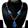 thumbnail image 2 of Natural Shattuckite & Garnet 925 Sterling Silver Necklace Jewelry N-1021 SDN1780, 2 of 6