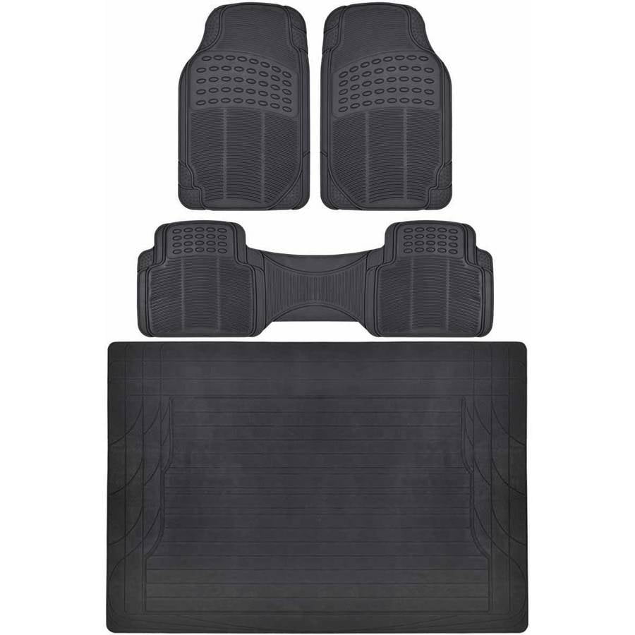 BDK Car Floor Mats with Cargo Mat, All Around Utility Trunk Mat, 3