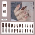 thumbnail image 1 of Uñas postizas HUOGUO, prensado a largo plazo, 24 unidades, diseño de flores dulces, 1 of 5