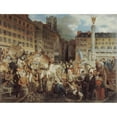 thumbnail image 3 of Prosper Lafaye 14x12 Black Modern Framed Museum Art Print Titled - The Duke of Orleans, Going to the Town Hall, Crosses Place Du Chatelet, July 31, 1830 (1830), 3 of 5