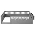 thumbnail image 5 of Full Size Toddler Floor Bed Frame, Montessori Floor Bed with Guardrails, Pine Wood Bed Frame for Kids, No Slats Included, Gray, 5 of 9