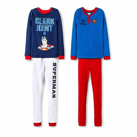 Superman Man of Steel Boy's 4-Piece Pajama Set, Size 4