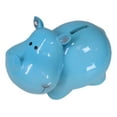 thumbnail image 2 of Whimsical Pastel Blue Pachyderm Rhino Money Coin Savings Piggy Bank Figurine, 2 of 9