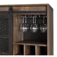 thumbnail image 6 of Bowery Hill Wooden Wine Cabinet with Glass Door in Rustic Oak and Black, 6 of 7