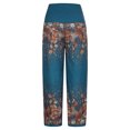 thumbnail image 4 of Moda Mujer Verano Arco Casual Suelto Cintura alta Plisado Ancho Impresión Pantalones Bolsillos Pantalones Fridja  alkflakhf33791, 4 of 7