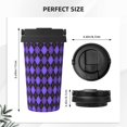 thumbnail image 3 of Goofa purple argyle for Insulated Travel Coffee Mug Spill Proof Leak Proof 16 OZCoffee Tumbler Reusable Coffee Cups with Lids Thermos for Hot and Cold Drink, 3 of 8