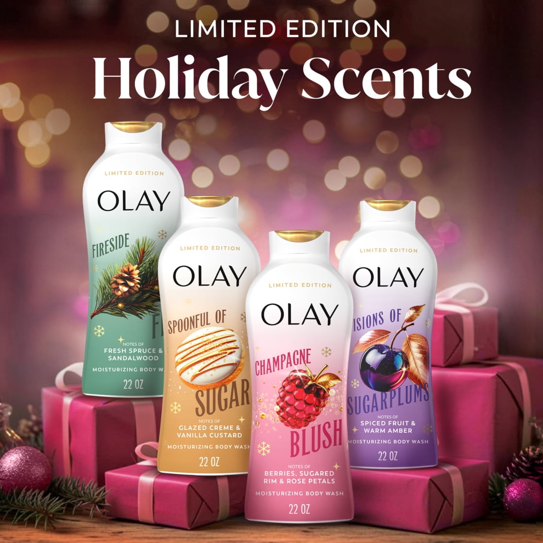 Olay Limited Edition Moisturizing Body Wash, Champagne Blush, 22 fl oz, Hydrating Body Wash