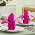 thumbnail image 2 of DF 12 Pack Hot Pink Satin Napkins 20x20 Inch for Wedding, Elegant Dinner, Square Table Decor, Restaurant, Banquet, Graduation Party - Scalloped Silky Cloth, 2 of 7