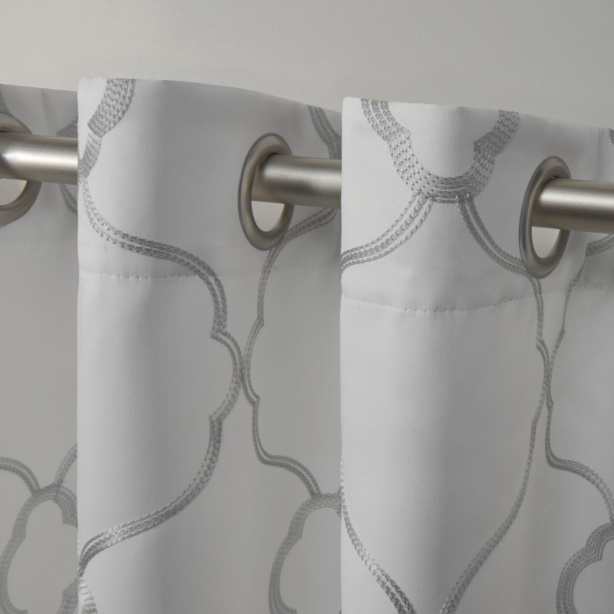Exclusive Home Belmont Embroidered Room Darkening Blackout Grommet Top Curtain Panel Pair, 52"x108", Winter