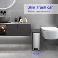 thumbnail image 3 of 12 Gallon Trash Can, Stainless Steel Trash Can with Fingerprint-Resistant, Removal Inner Buck &Soft Close Plastic Lid, Step Garbage Can for Kitchen and Office, 45 Liter Capacity, 3 of 9