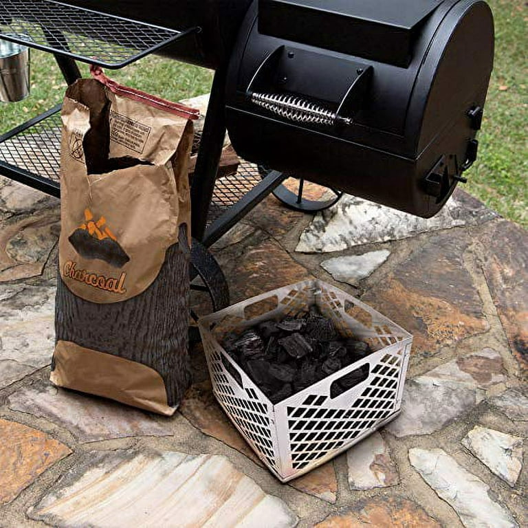 Charcoal basket outlet for char griller