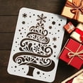 thumbnail image 3 of 4 Pcs Christmas Tree Stencils 11.7x8.3 inch Christmas Theme Stencils Plastic Tree Stars Snowflake Patterns Template Reusable DIY Art and Craft Stencils for Christmas Home Wall Decor, 3 of 9
