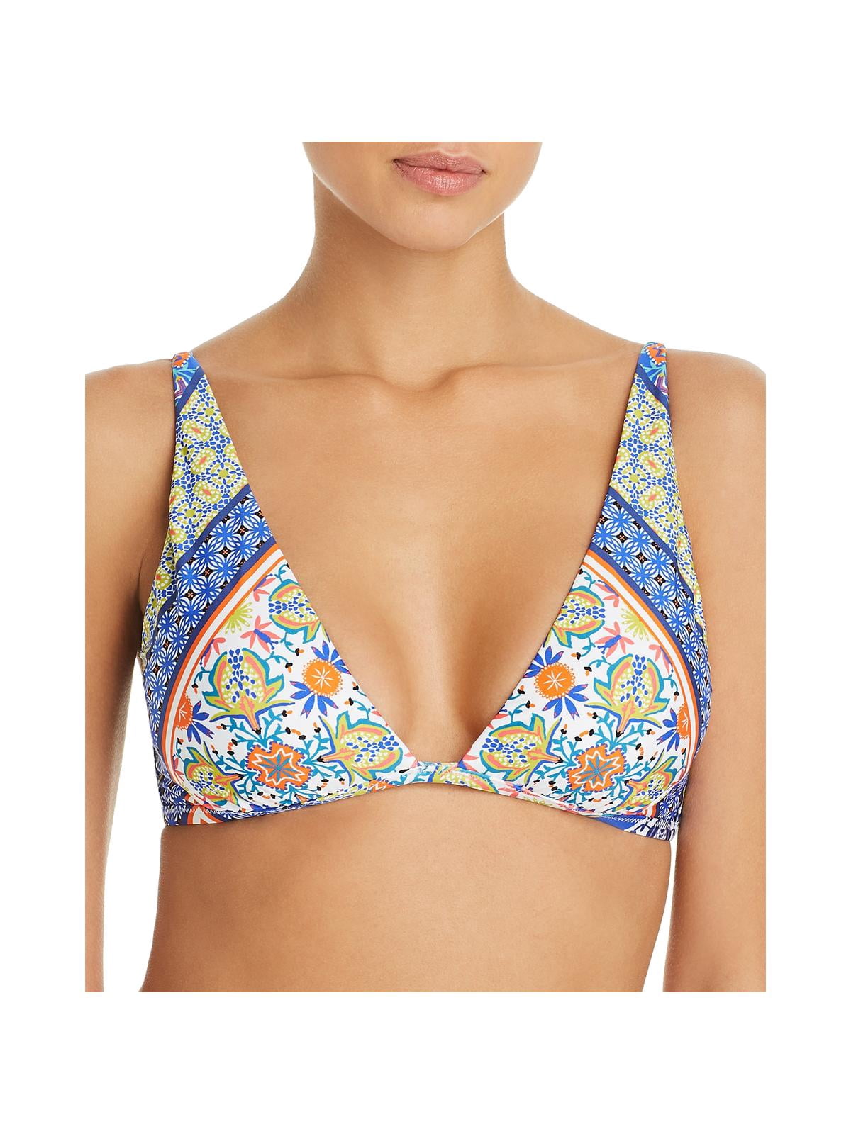 Nanette Lepore Womens Scarf Patchwork Vixen  Printed Adjustable Bikini Swim Top