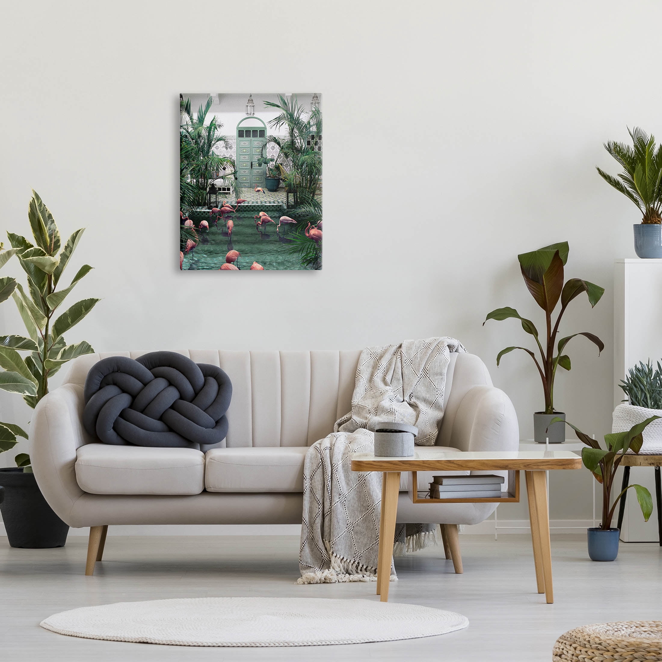 Stupell Industries Tropical Flamingo Pool Resort Graphic Art Gallery Wrapped Canvas Print Wall Art, Design by Ziwei Li