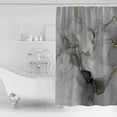 thumbnail image 2 of Abstract Shower Curtain Set ，Waterproof Fabric Shower Curtains Gray Golden Marble Fluid Lines Shower Curtains for Bathroom,Bathroom Decor 72"x84", 2 of 6